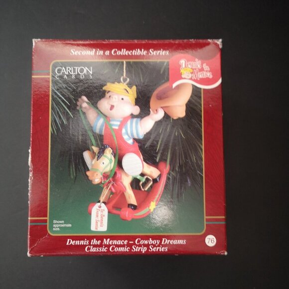 NIB Carleton Cards Dennis the Menace Cowboy Dreams Christmas Ornament - Picture 1 of 7